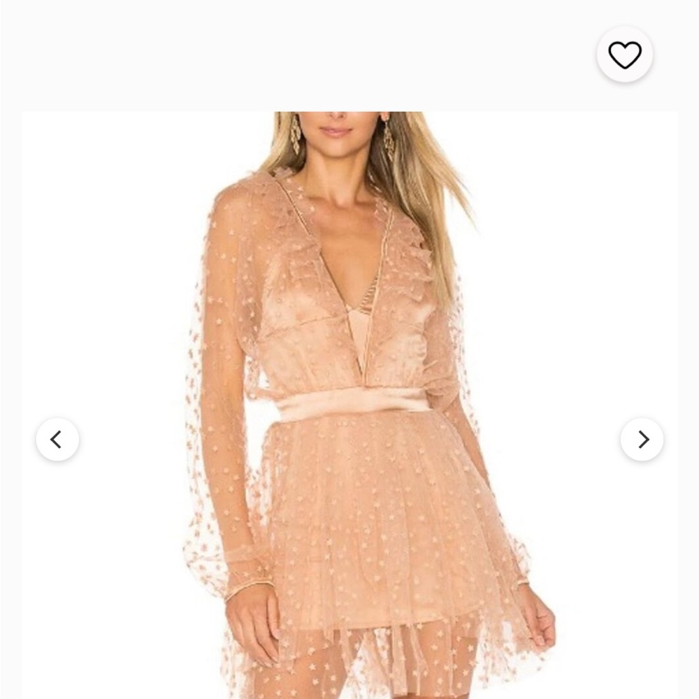 For Love and Lemons Nude Star Tulle Dress, Size S